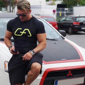 gymshark肌肉兄弟运动紧身衣男短袖t恤男士速干t恤健身短袖男t恤