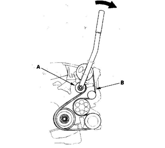 东本crv2·ol发电机皮带绕法示意图