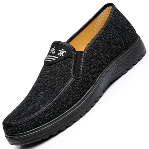 老北京布鞋男鞋春秋季单鞋中老年人透气防滑软底男士休闲鞋爸爸鞋