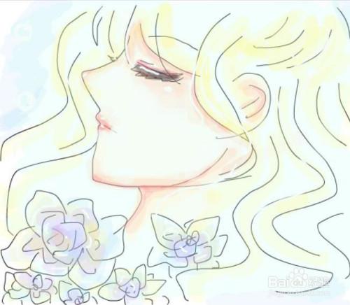 如何画卡通版的侧脸女生