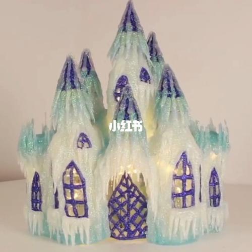 手工diy, 塑料瓶和热熔胶制作冰雪城堡_手工diy_城堡