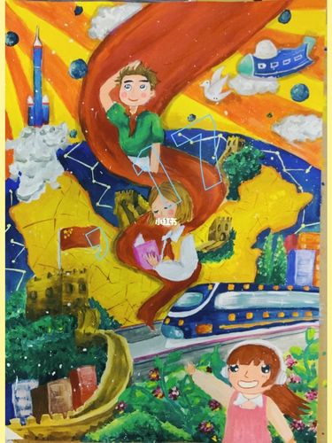 《阳光下成长》水粉画客稿图_水粉画_临摹_文化_绘画