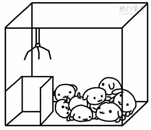 人体抓娃娃机简笔画