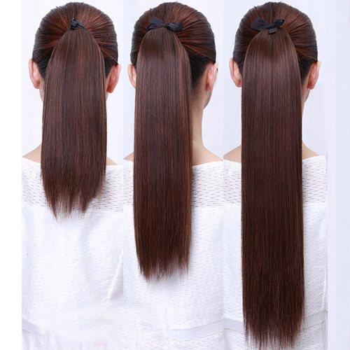 仿真发逼真自然长直假马尾加厚蓬松无痕短直发马尾绑带低马尾发辫