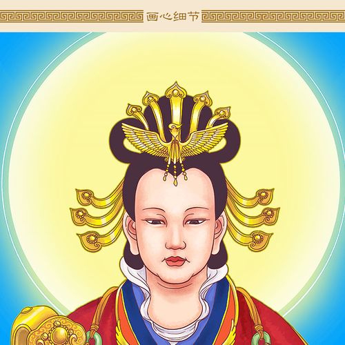 王母玉帝画像高清玉皇大帝娘娘神像像画道场水陆国画