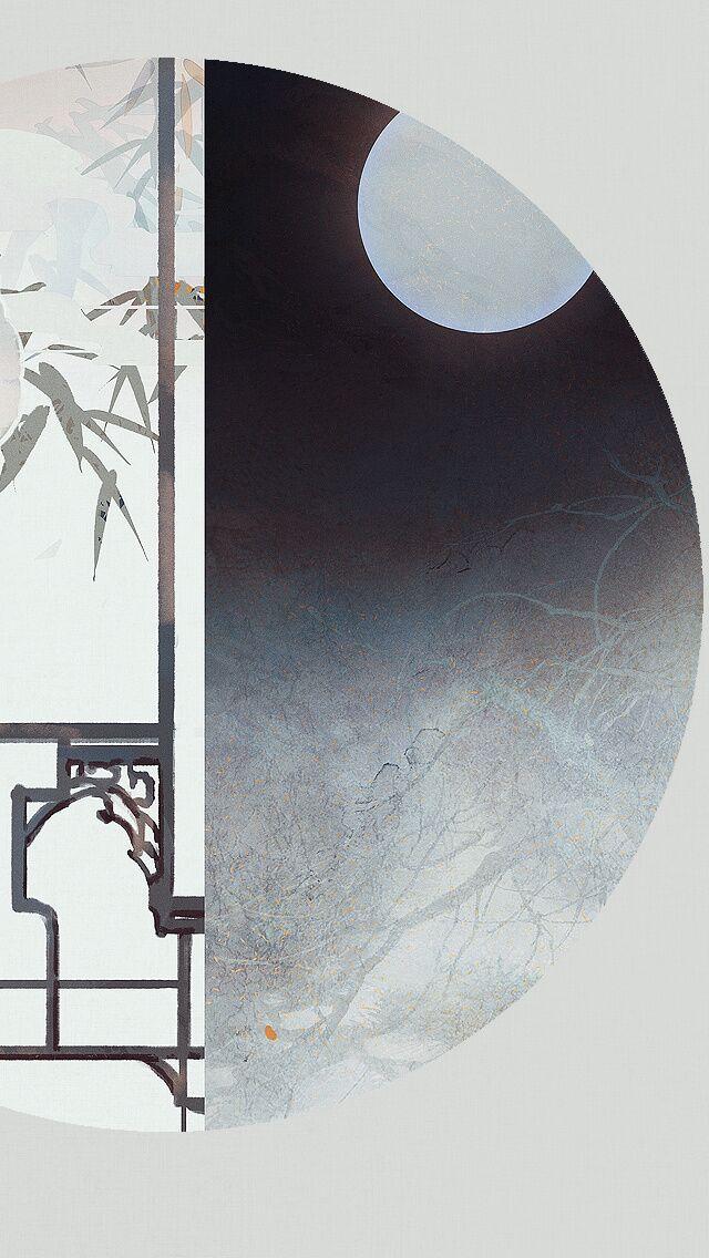 古韵意境之美手机壁纸淡雅半圆画面古风图片