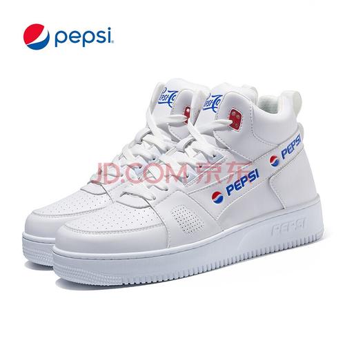 百事可乐pepsi男鞋高帮鞋2021春夏小白鞋情侣男女联名休闲鞋学生百搭