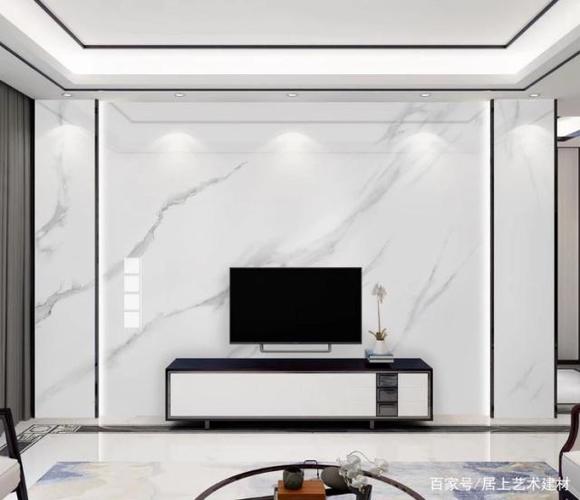 现代简约爵士白鱼肚白石纹背景墙