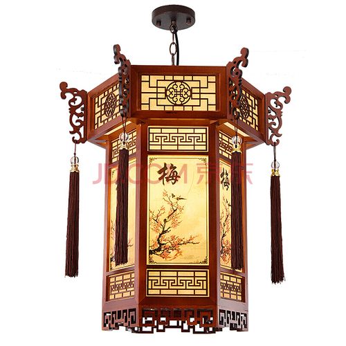 实木古灯笼吊灯羊皮宫廷吊灯复古建筑酒店寺庙长廊亭子六角灯笼宫灯zz