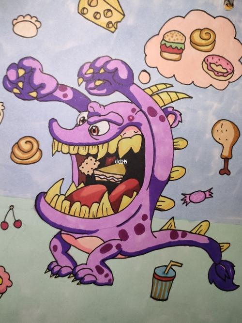 两只大嘴怪_儿童画_文化_绘画