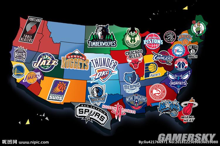 nba球队分布图图片