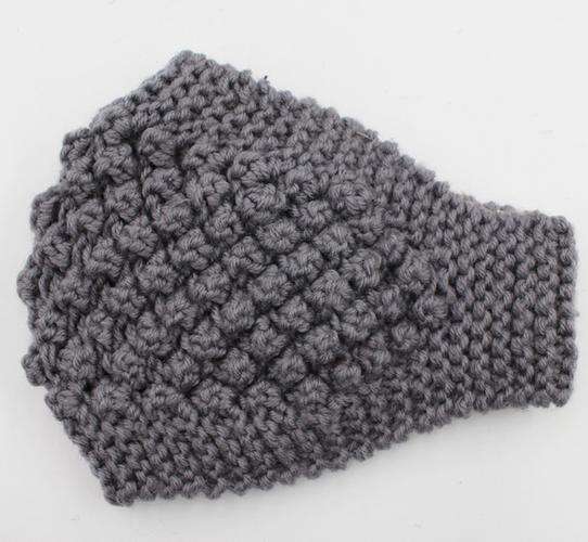 发饰头套 发箍 欧美秋冬新款手工针织保暖护耳毛线帽超宽发带