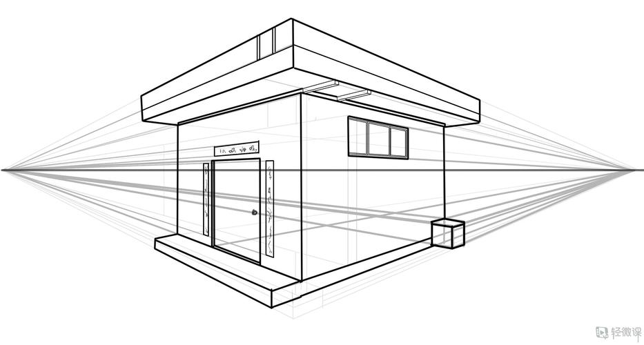 临摹两点透视正方体—美术基础两点透视的训练