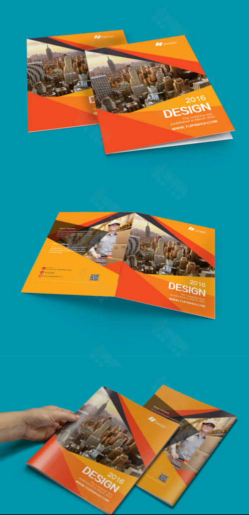 橙色几何画册封面 封面 封面设计 画册封面 集团封面 宣传册封面 企业