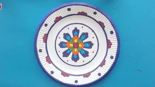 手绘纸盘装饰画,教你画古典的对称花纹纹样,好看!