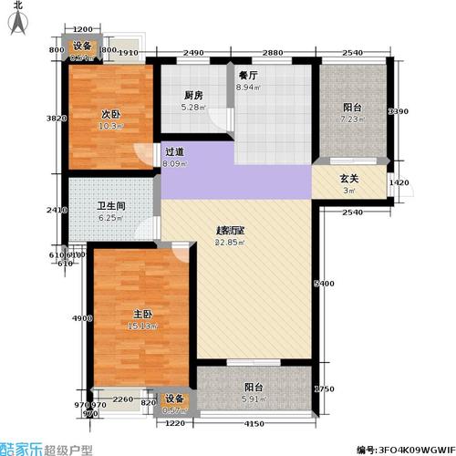 盛世名门2室0厅1卫1厨106.00㎡户型图