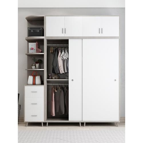 欧若凡推拉衣柜现代简约家用柜子卧室组装衣橱实木质衣柜出租房用视频