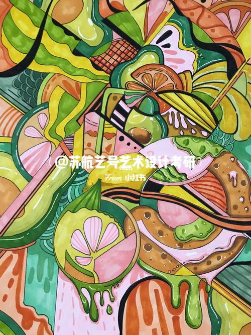 学员作品—色彩构成装饰画_装饰画_色彩构成_考研_设计_手绘_考研设计