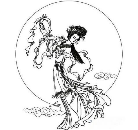 【嫦娥简笔画】嫦娥奔月简笔画_嫦娥简笔画图片大全
