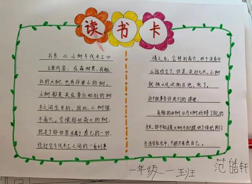 活动三:制作"读书卡"         孩子们制作出的各种各样的"读书卡",离