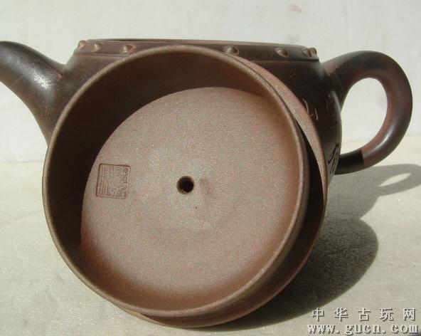 ◢焱煌轩◣{宜兴汤渡陶业生产合作社出品}印款窑变竹鼓壶