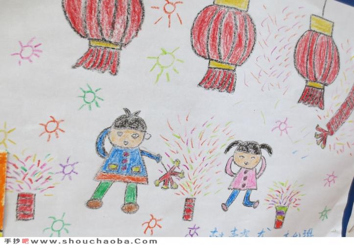 幼儿画画《过年》