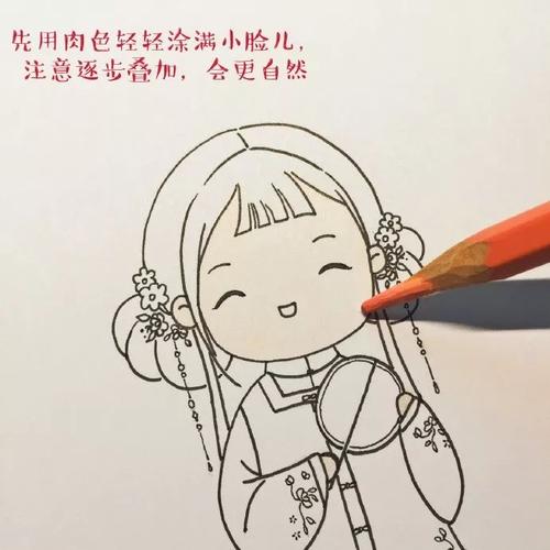 简笔画教程一起来画古风汉服美女简笔画仙仙的美极了
