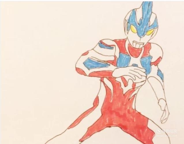 帅气的银河奥特曼卡通简笔画法