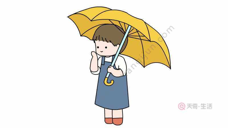 打伞的小孩子简笔画 打伞的小孩子简笔画怎么画打伞的小女孩简笔画和