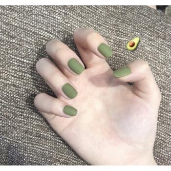 显白磨砂美甲片成品假指甲贴片可拆卸女美甲穿戴式哑光纯色指甲贴果