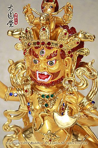 大圆觉佛教文物.马头明王.a0137.铜按金9999纯金箔.显密佛像.开光加持