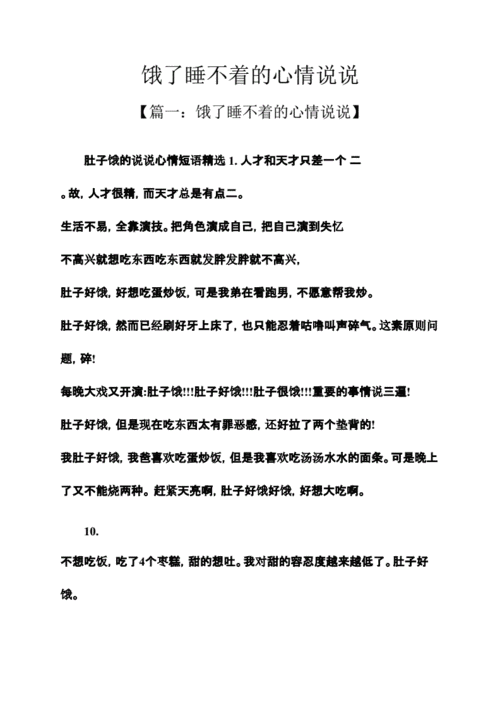 饿了睡不着的心情说说pdf13页