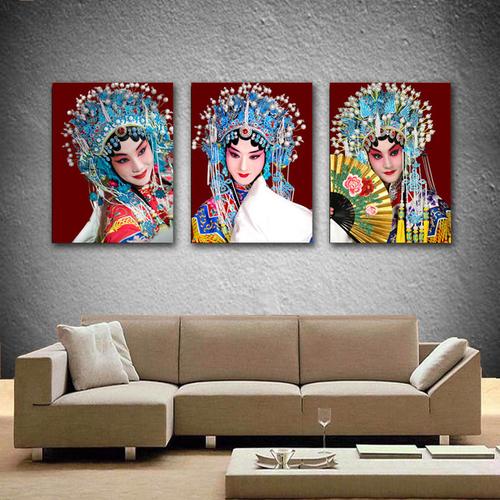 京剧装饰画客厅戏曲人物壁画 花旦脸谱装饰挂画 火锅饭店挂画墙画