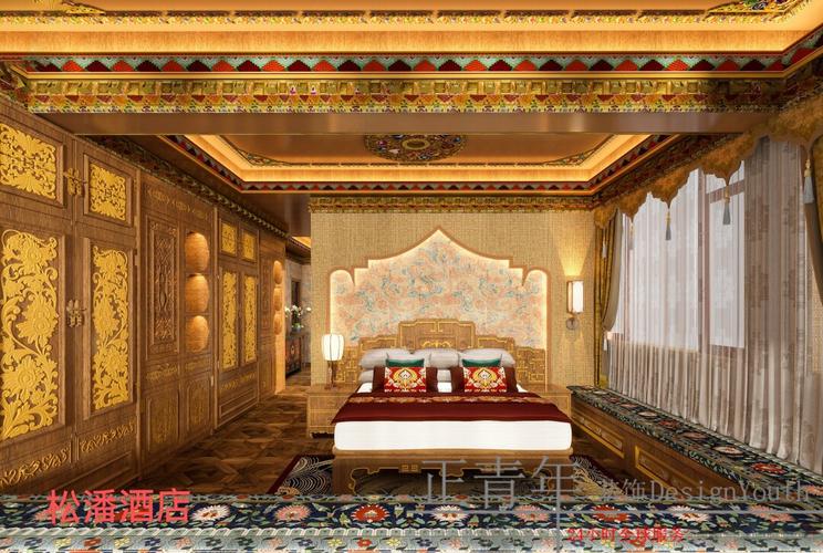 藏族文化酒店装修设计案例效果图,民俗风格_装修_红星