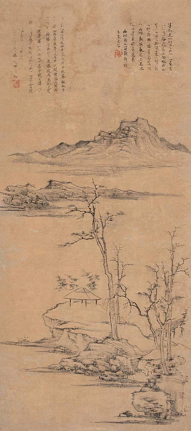 重度洁癖处女座画家 倪瓒山水画作品欣赏 高清
