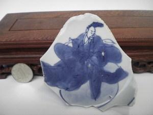 清代康熙青花太白醉酒人物纹 古碎瓷片标本 古董 古玩 老明清瓷器