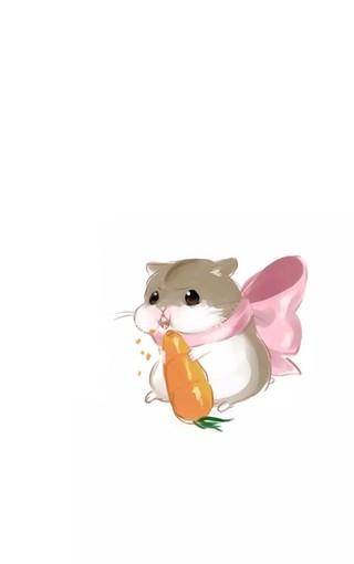 可爱小仓鼠手绘手机壁纸