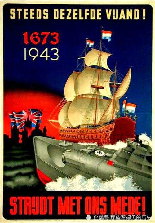 老版宣传画 二战时期德国海军的海报
