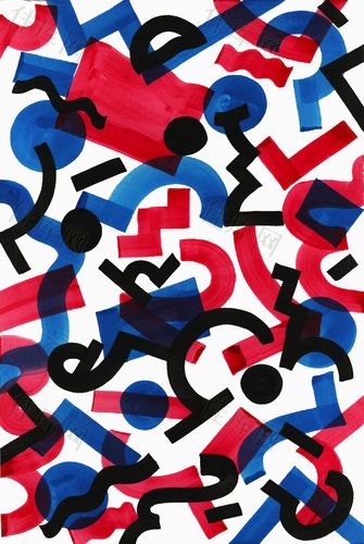 红蓝黑符号背景