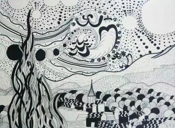 来自网络,侵删儿童创意美术,儿童绘画大师线描,梵高凡高