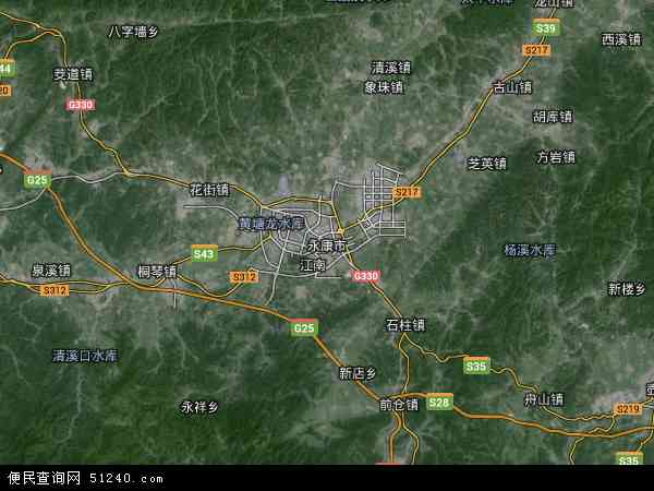 中国浙江省金华市永康市地图(卫星地图)