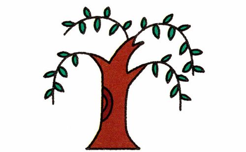 柳树简笔画柳树简笔画步骤图片大全