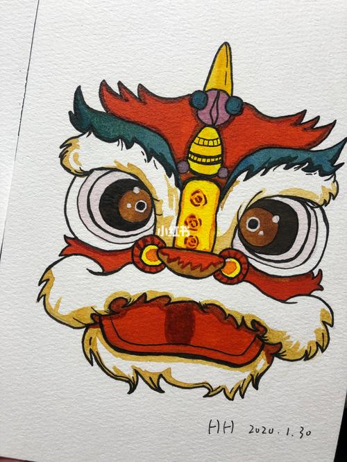 舞狮03_舞狮_水彩画_教程_水彩画教程_人文_绘画