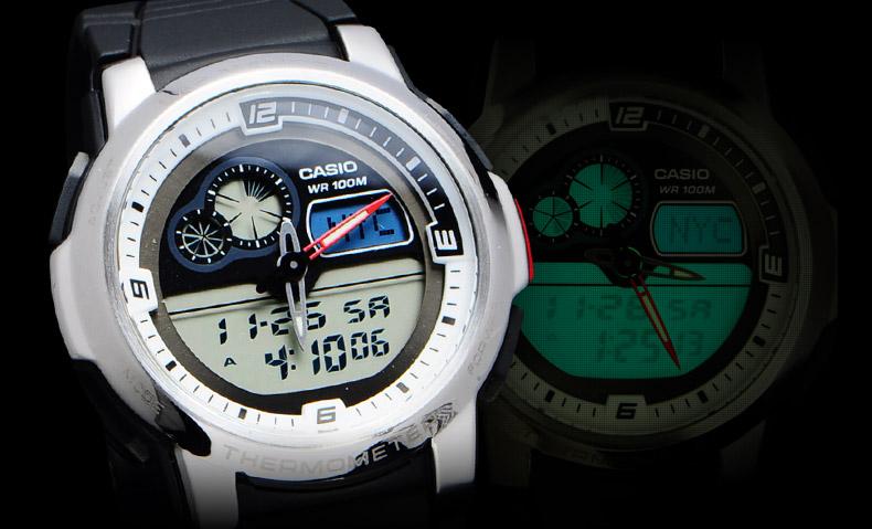 进口货自营卡西欧(casio)手表 多功能手表 电子双显手表 aqf-102w-7b