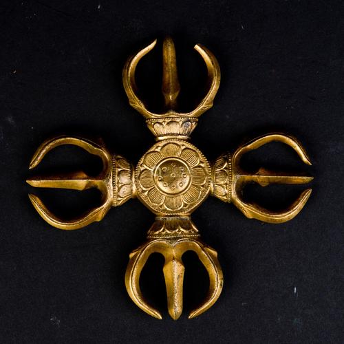 铜器十七世纪 铜鎏金十字杵