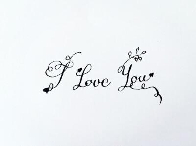i love you 花体英文