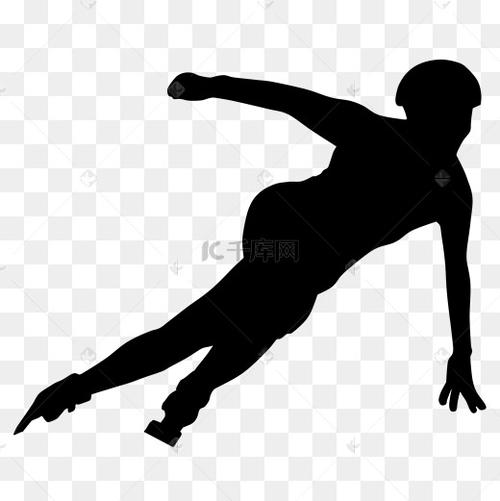 滑冰运动员剪影