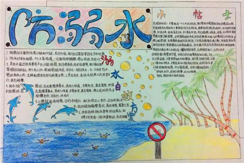 高中防溺水素描手抄报 防溺水手抄报