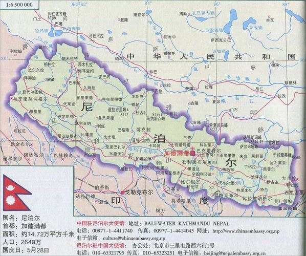 尼泊尔旅游地图