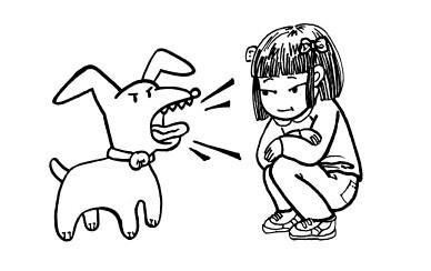狗咬人的简笔画